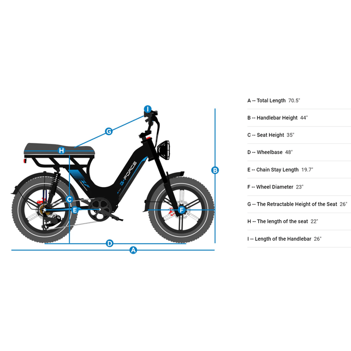 G-Force 750W ZF Moped-Style Electric Bike - EB-GF-ZF-13.5