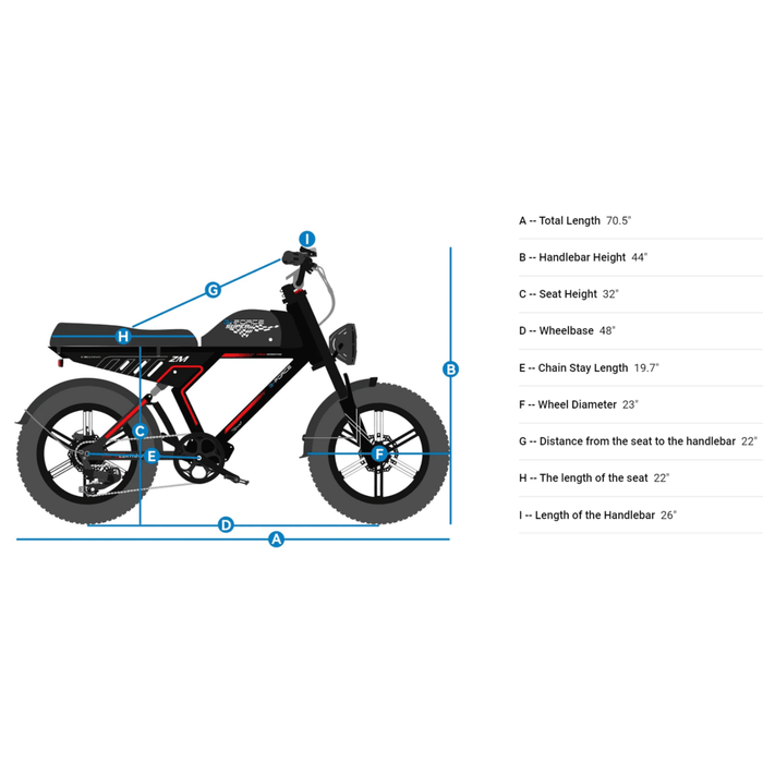 G-Force 750W ZM Fat Tire Electric Bike - EB-GF-ZM-13.5