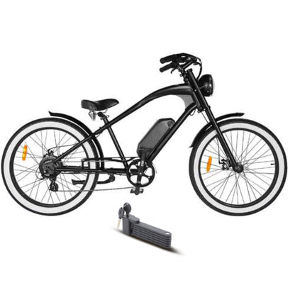 Michael Blast 500W Vacay Retro Cruiser High Step Electric Bike -  EB-VACAYHS-BLK-WHT