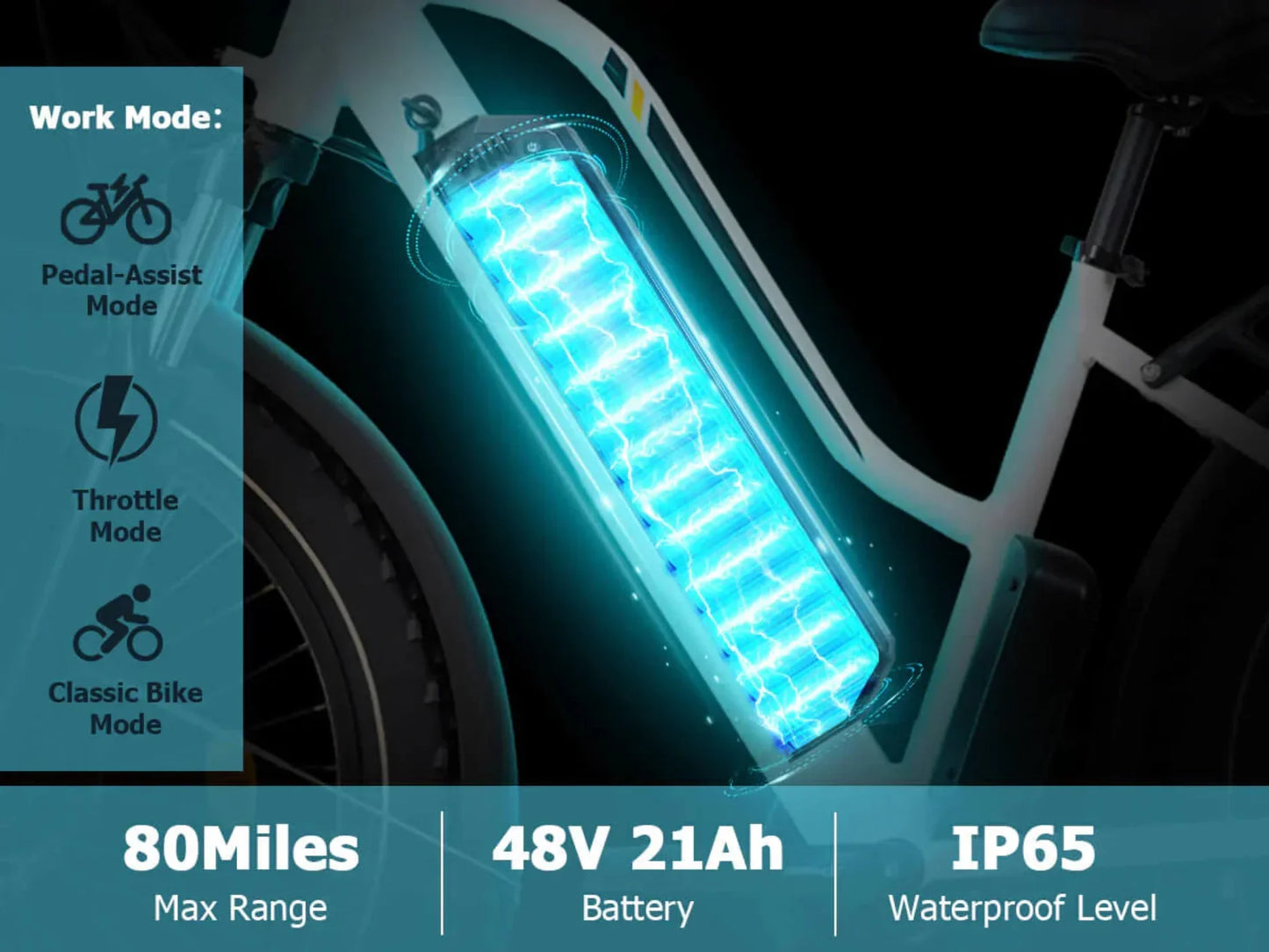 Senada Bikes 1000W 48V Herald Pro All-Terrain Comfort Fat Tire Step-Thru Electric Bike - EB-SN-HERALD-W