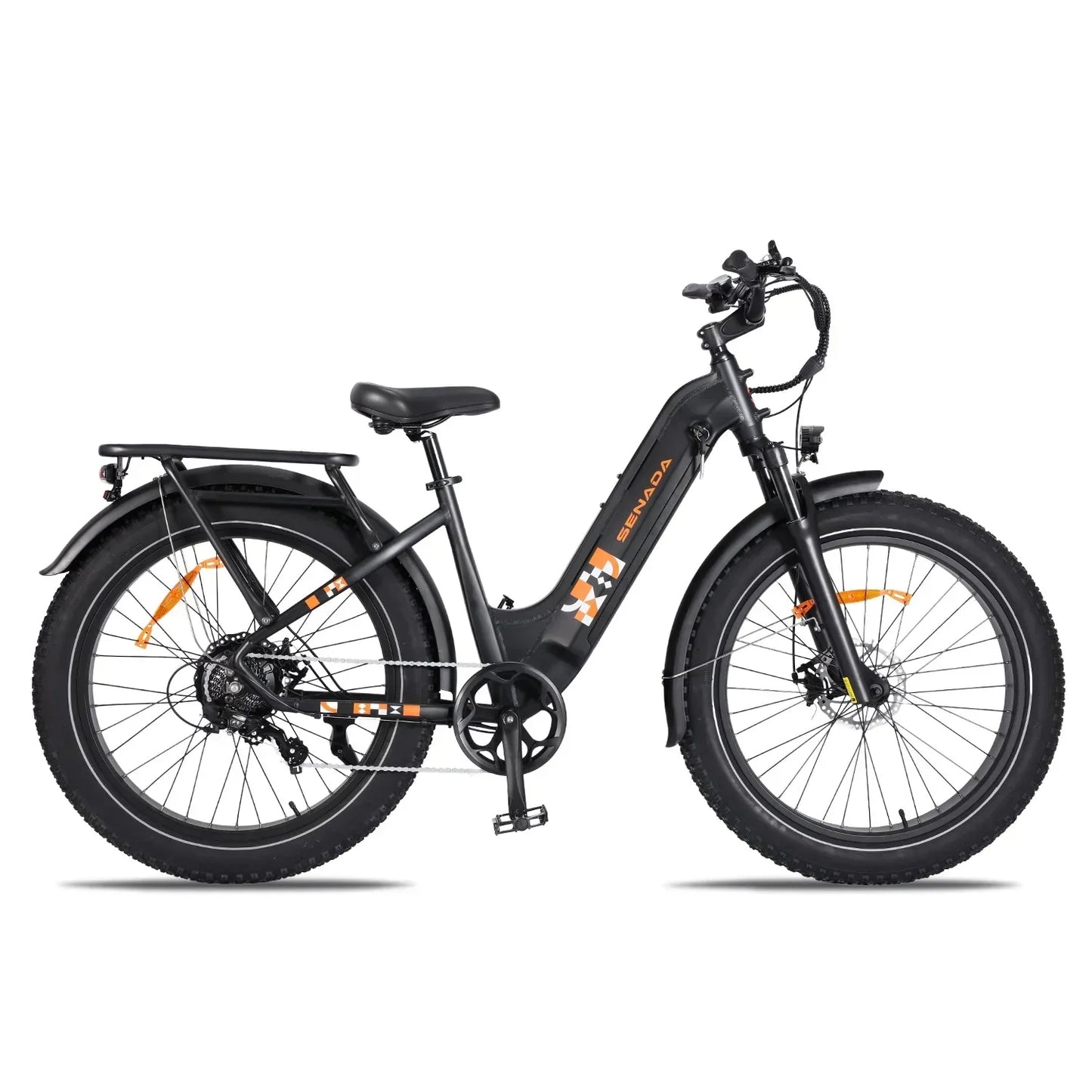 Senada Bikes 1000W 48V Mayor Premium All-Terrain Step-Thru Fat Tire Electric Bike - EB-SN-MAYOR-W