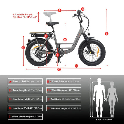 Senada Bikes 500W 48V Osprey All-Terrain Comfort Long Range Step-Thru Fat Tire Electric Bike - EB-SN-OSPREY-LB