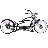 Tracer 800W 48V Raptor Pro DS Chopper Stretch Cruiser Fat Tire Electric Bike - EB-MB-RAPTOR PRO DS-WHI/WHI