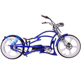 Tracer 800W 48V Raptor Pro DS Chopper Stretch Cruiser Fat Tire Electric Bike - EB-MB-RAPTOR PRO DS-WHI/WHI