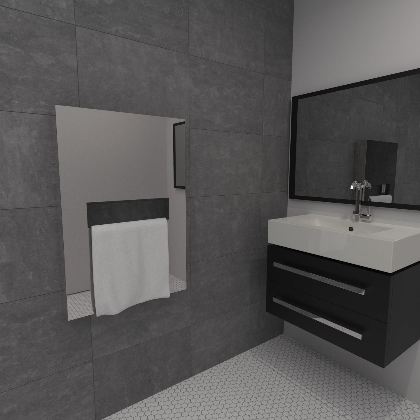 Heated Towel Rack Model E2130 Full Panel with gap in the middle Width 20 1/2″ - E2130B