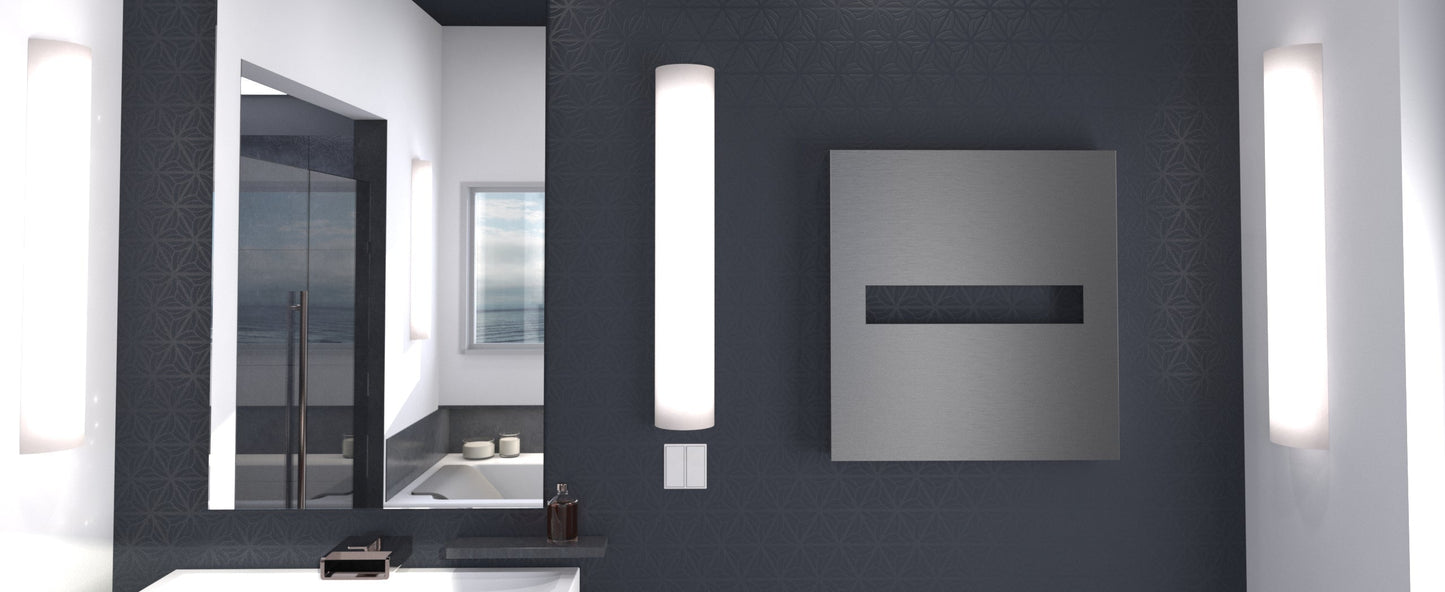 Heated Towel Rack Model E2830 Full Panel with gap in the middle, Width 28 3/8″ - E2830B