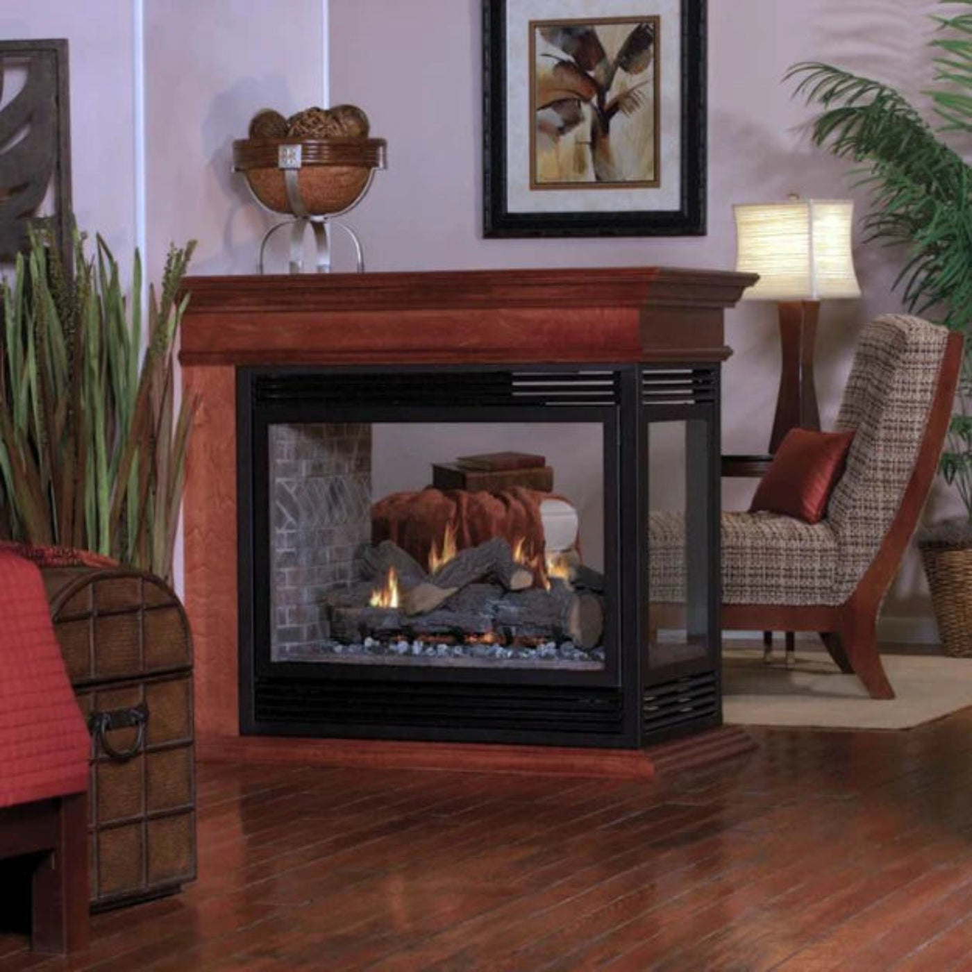 Empire Breckenridge Premium 36" Peninsula Vent Free Firebox with Louvers - VFP36PB2EL