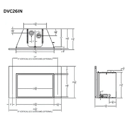 Empire Innsbrook Medium Clean Face Direct Vent Gas Insert | DVC26IN