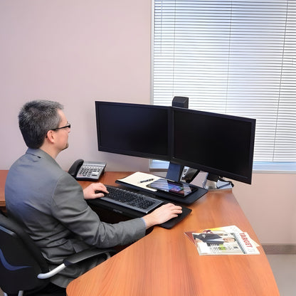Positive Posture Ergotron WorkFit A Dual Monitor Sit Stand Workstation - 24-312-026