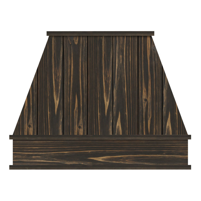 Custom Rustic Range Hood, Reclaimed Barn Wood Vent Hood with Insert Ventilator & Decorative Molding Trim, Craftsman A Series - AK-Wood hood-C