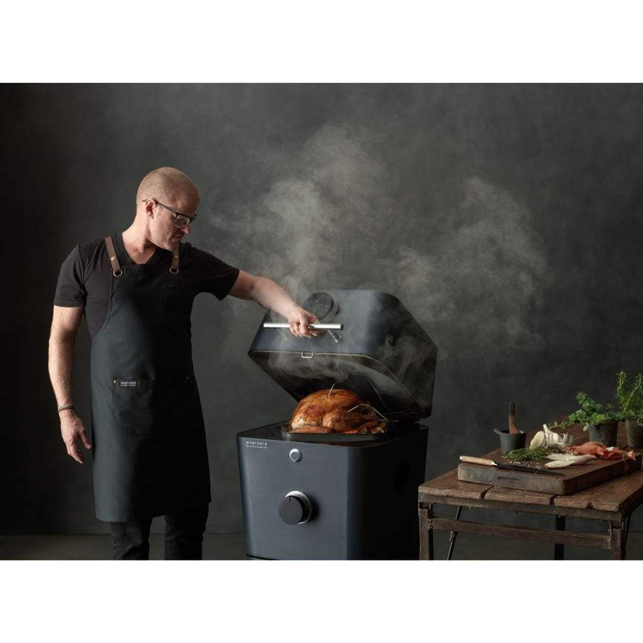 Everdure 21" 4K Electric Ignition Charcoal Grill and Smoker/Electric Outdoor Oven - HBCE4KGUS