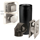 Duravent External Wall Venting Package "up and out" configuration with horizontal termination cap