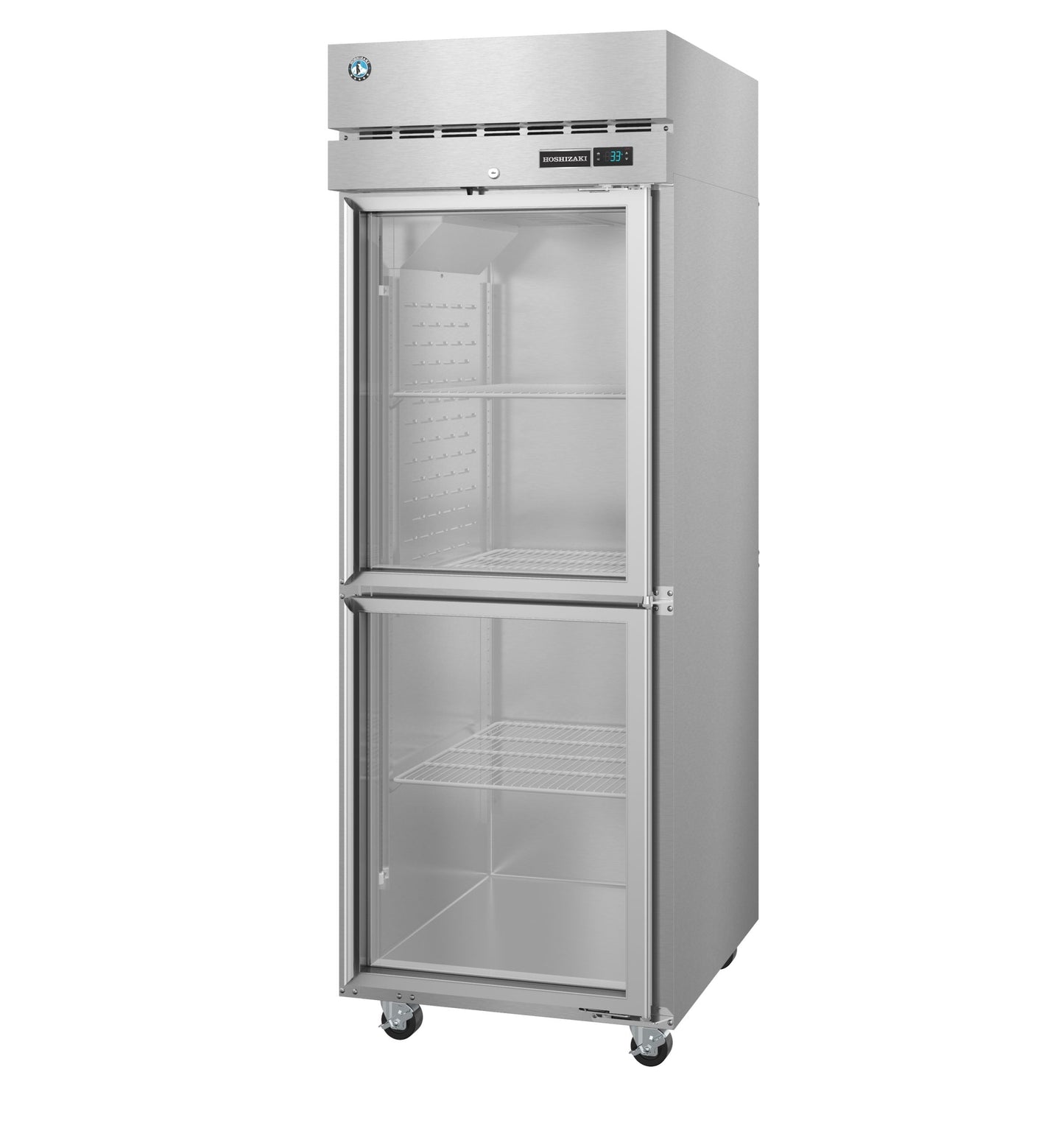 Hoshizaki F1A-HG | 28" Wide 2 Glass Door Top Mount Reach-In Freezer - F1A-HG