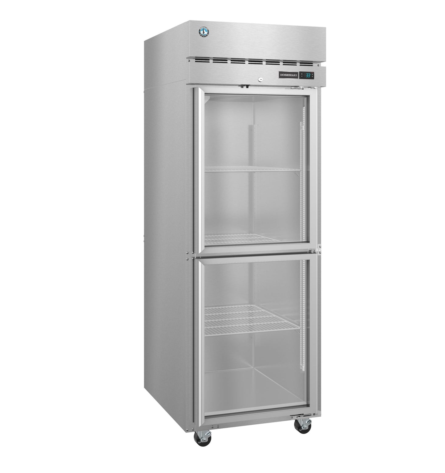 Hoshizaki F1A-HG | 28" Wide 2 Glass Door Top Mount Reach-In Freezer - F1A-HG