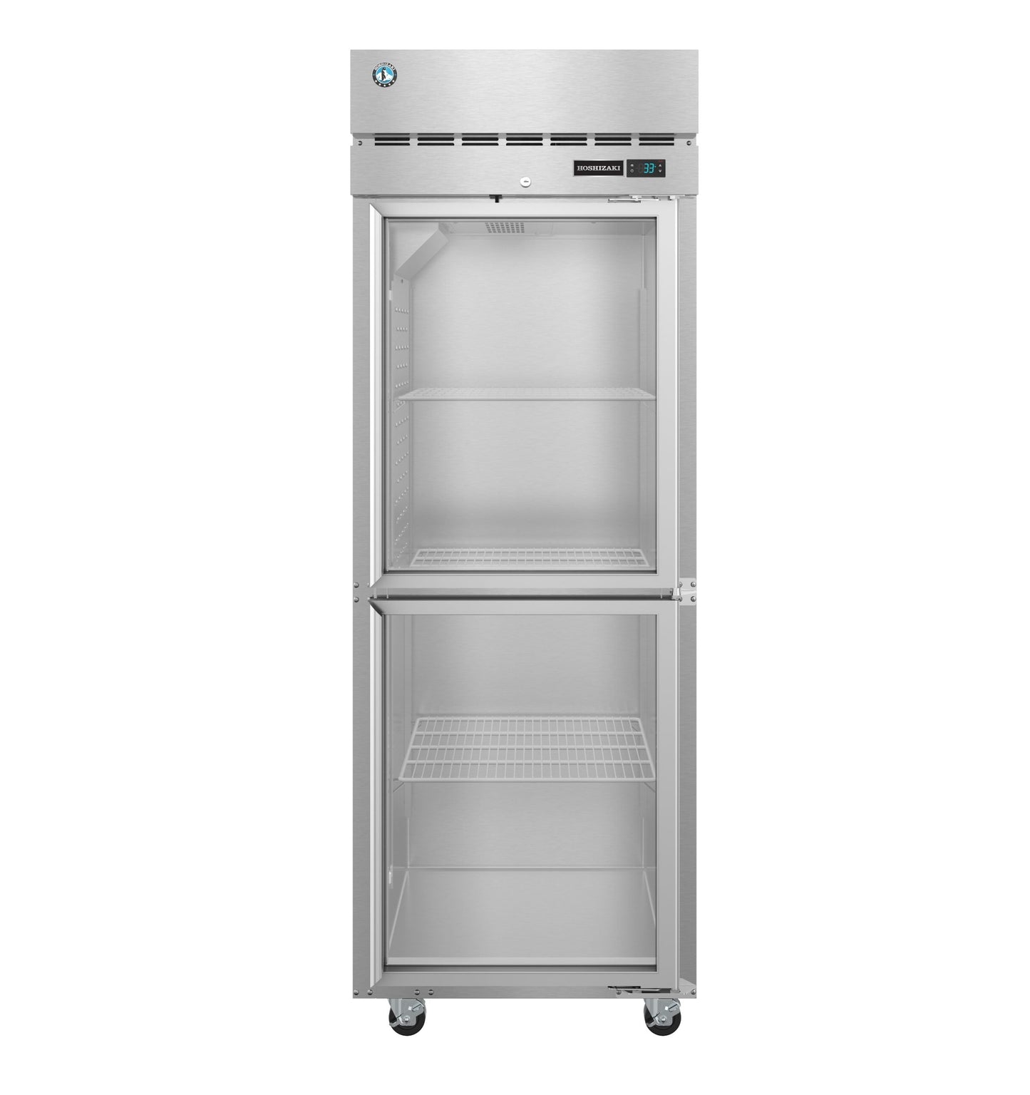 Hoshizaki F1A-HG | 28" Wide 2 Glass Door Top Mount Reach-In Freezer - F1A-HG