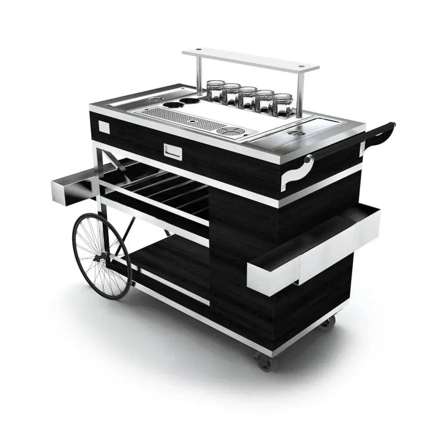 Forbes Industries F35-5525 28" Santa Fe Elite Mixology Cart Butcher Block Work Surface - F35-5525