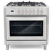 Cosmo Commercial-Style 36" Single Oven Dual Fuel Range with 8 Function 3.8 cu. ft. Convection Oven in Stainless Steel - COS-F965