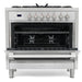 Cosmo Commercial-Style 36" Single Oven Dual Fuel Range with 8 Function 3.8 cu. ft. Convection Oven in Stainless Steel - COS-F965