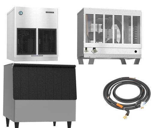 Hoshizaki Bundle -Remote Cooled Cubelet Ice Maker | URC-5FZ Remote Condenser | B-250SF Ice Bin | HS-5588 Tubing Kit -  FD-650MRJZ-CBUNDLE