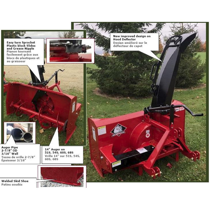 Walco Renegade 68" Pull Type 3-Pt Snowblower Attachment - 104409