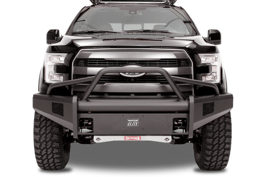 Fab Fours FF09-R1962-1 Ford F150 2009-2014 Black Steel Elite Front Bumper Pre-Runner Guard with Tow Hooks