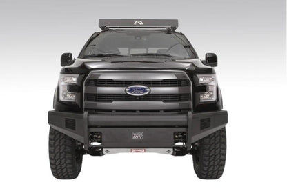 Fab Fours FF15-R3251-1 Ford F150 2015-2017 Black Steel Elite Front Bumper No Guard with Tow Hooks