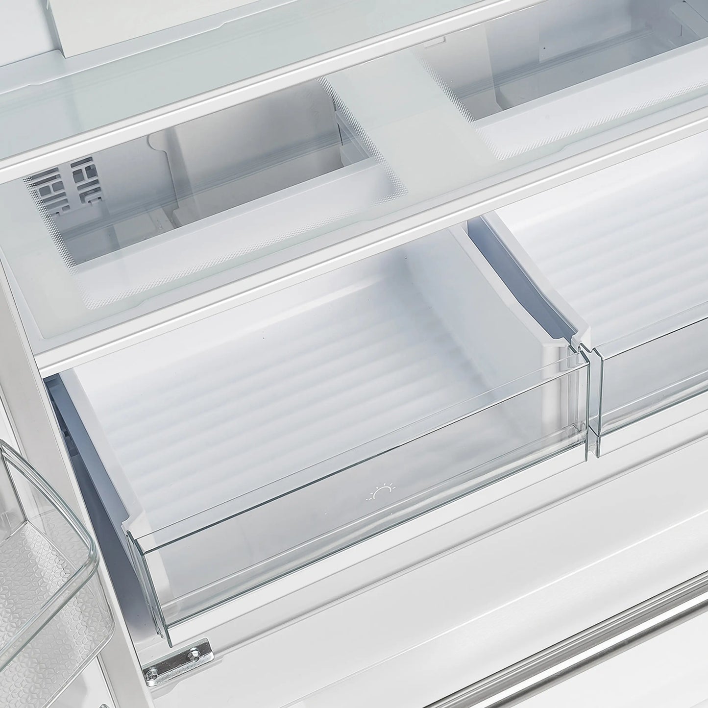 Forno Espresso Moena 36-inch 19.2 Cu.ft French Door Refrigerator in White with Antique Brass Handle  - FFRBI1820-36WHT