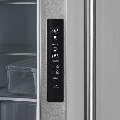 Forno Moena 36-Inch French Door 19.2 cu. ft Refrigerator with Modern Decorative Grille in Stainless Steel (FFRBI1820-40MG)