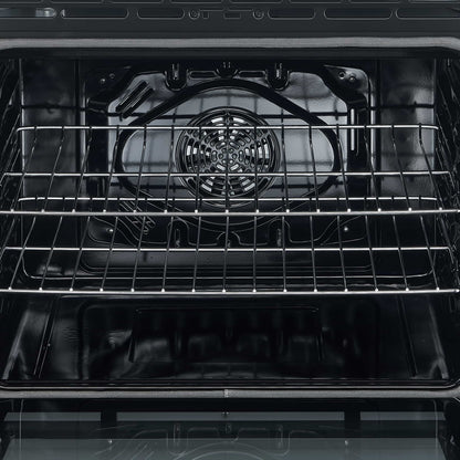 Forno 5-Piece Appliance Package - 30-Inch Electric Range, Under Cabinet Range Hood, Refrigerator with Water Dispenser, Dishwasher, and  Microwave Drawer in Black with Antique Brass Trim - APW5-6012-30BLK