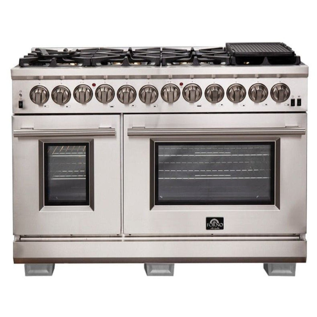 Forno 48″ Pro Series Capriasca Gas Burner / Electric Oven in Stainless Steel 8 Italian Burners, FFSGS6187-48