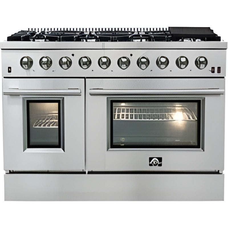 Forno 48 Inch Galiano Gas Range in Stainless Steel 8 Italian Burners, FFSGS6244-48