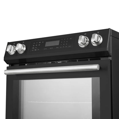 Forno 5-Piece Appliance Package - 30-Inch Induction Range, Under Cabinet Range Hood, Refrigerator, Dishwasher, and 30-Inch Microwave Oven in Black with Stainless Steel Trim - APR5-905-30BLK-MWO30