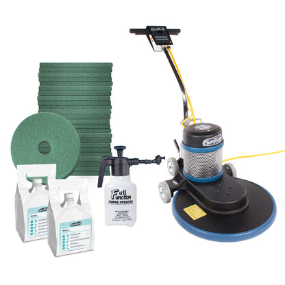 CleanFreak® 1500 RPM High Speed Floor Polishing Package w/ 20" Burnisher, Pads & Spray Buff Solution
