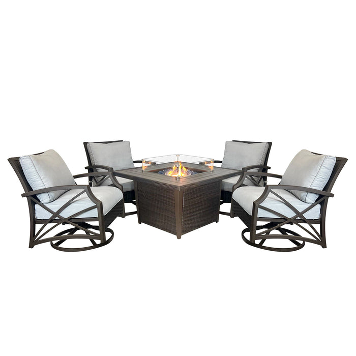 Ethan 5-Piece Outdoor Fire Pit Table Set for Patio