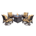 Uri 5-Piece Outdoor Fire Pit Table Set for Patio