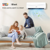 Costway Blast Series Mini Split Air Conditioner Heater Ductless 12000 BTU 17 SEER2 208-230V Remote Control New - FP10293US-WH+