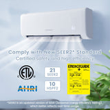 Costway Airtural Series Mini Split Air Conditioner Heater Ductless 12000 BTU 21 SEER2 208-230V Remote Control New - FP10412US-WH+