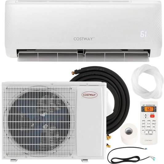 Costway Airtural Series Mini Split Air Conditioner Heater Ductless 12000 BTU 21 SEER2 208-230V Remote Control New - FP10412US-WH+