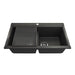 Bocchi 34" Undermount Double Bowl Composite Workstation Kitchen Sink with Covers in Metallic Black - 1618-505-0126HP