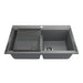 Bocchi 34" Undermount Double Bowl Composite Workstation Kitchen Sink with Covers in Concrete Gray - 1618-506-0126HP