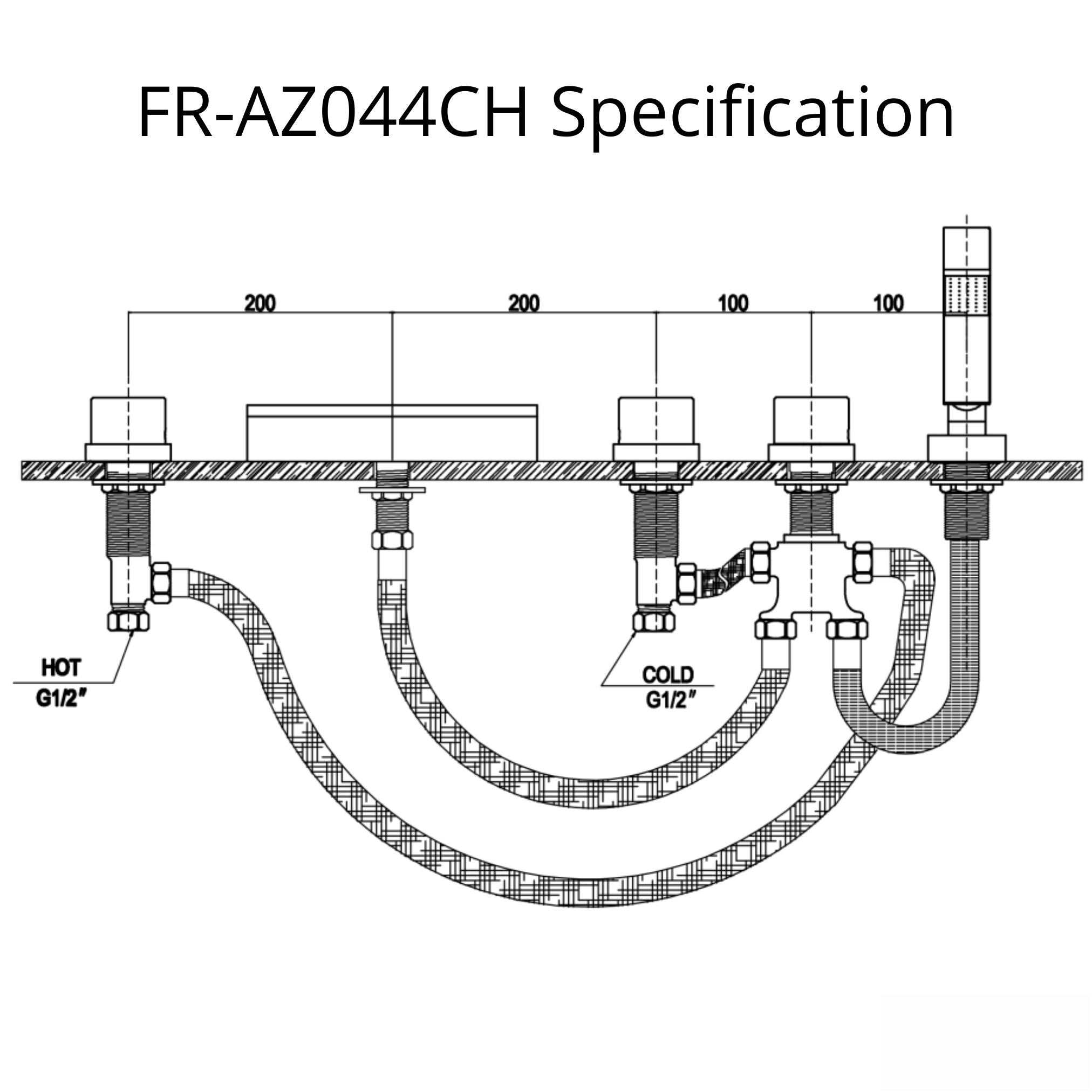 Anzzi Guaira 3-Handle Deck-Mount Roman Tub Faucet in Chrome FR-AZ044CH - FR-AZ044CH