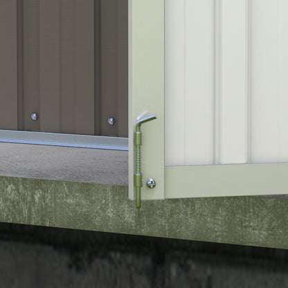 Outsunny 11' x 6' Metal Storage Shed with Lockable Door for Backyard, Garden, Lawn, Light Gray - 845-680V01LG