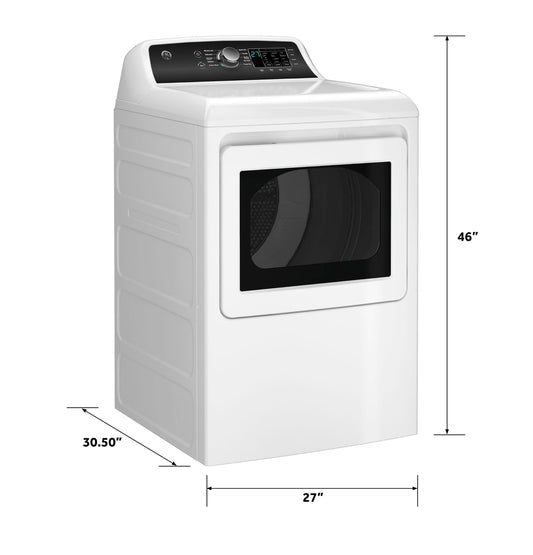 GE APPLIANCES GE 7.4 cu. ft. Capacity Gas Dryer with Up To 120 ft. Venting and Sensor Dry Black On White - GTD58GBSVWS