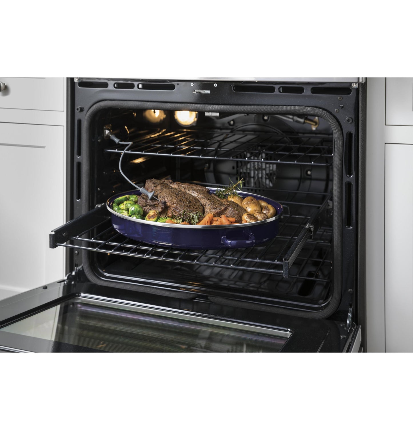 GE APPLIANCES GE Profile 30" Smart Slide-In Electric Double Oven Convection Fingerprint Resistant Range in Stainless Steel - PS960YPFS
