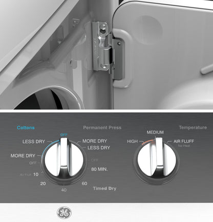 GE APPLIANCES GE 7.4 cu. ft. Capacity aluminized alloy drum Commercial Gas Dryer with Sensor Dry, Built-In App Payment System SITE WIFI REQUIRED White - VTD52GASRWB