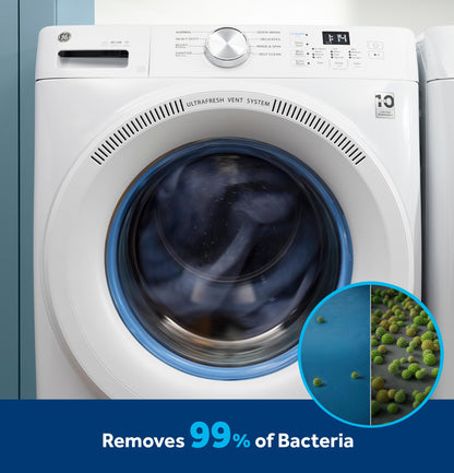 GE APPLIANCES GFW550SSNWW GE® ENERGY STAR 4.8 cu. ft. Capacity Smart Front Load  Washer with UltraFresh Vent System with OdorBlock™ and Sanitize w/Oxi White - GFW550SSNWW