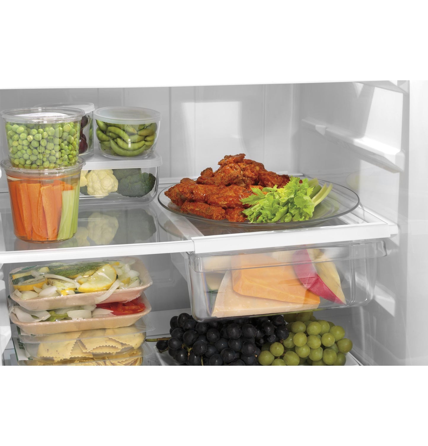 GE APPLIANCES 21.0 Cu. Ft. Bottom-Freezer Refrigerator in Stainless Steel - GDE21EYKFS