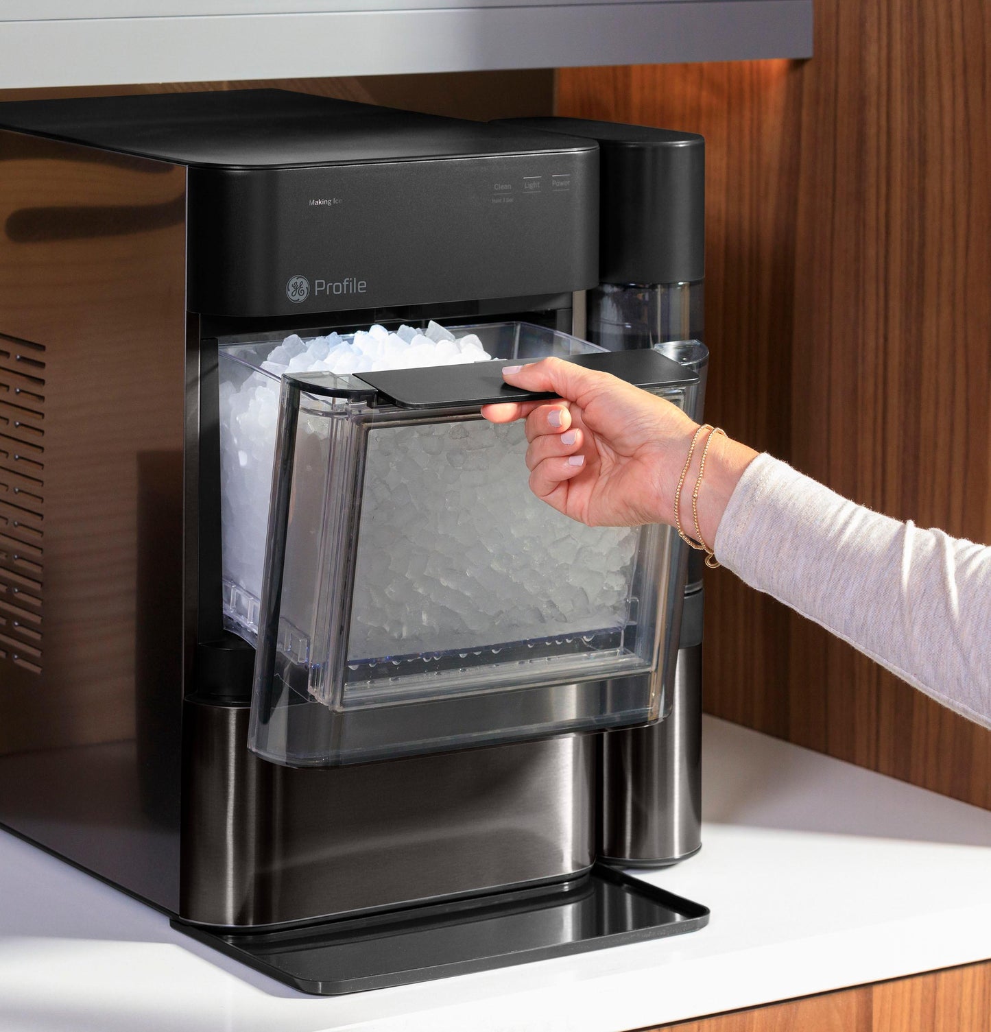 GE APPLIANCES Profile Opal 2.0 Nugget Ice Maker with Side Tank in Stainless Steel - XPIO13SCSS