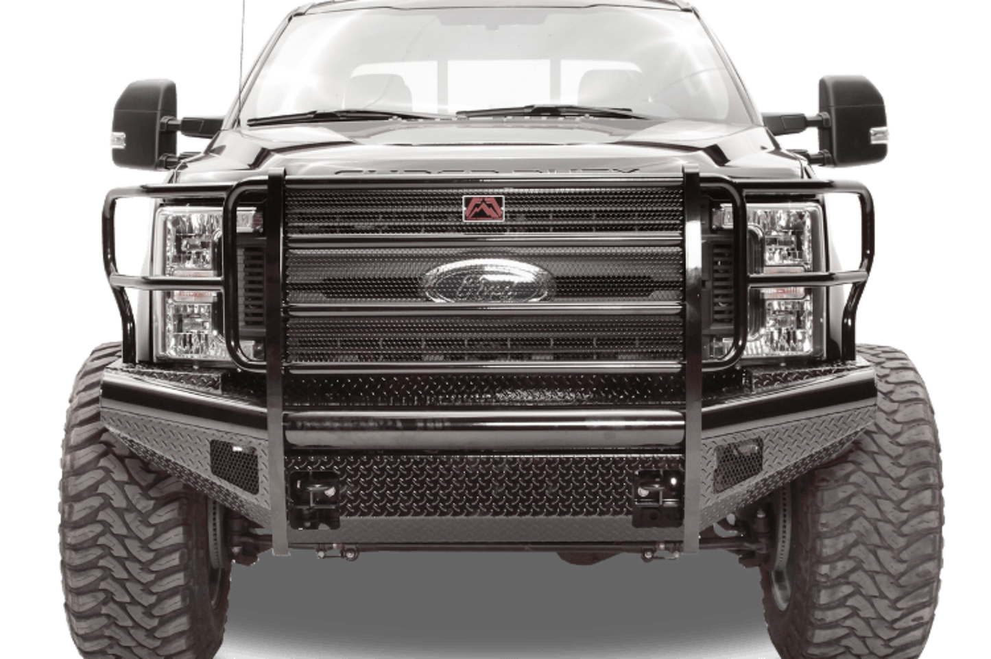 Fab Fours FS08-S1960-1 Ford F250/F350 Superduty 2008-2010 Black Steel Front Bumper with Full Guard