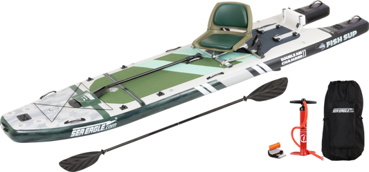 Sea Eagle FS1210K_FR 12'10" FishSUP 1210 Inflatable Fishing Paddleboard Swivel Seat Fishing Rig Package New - FS1210K_FR
